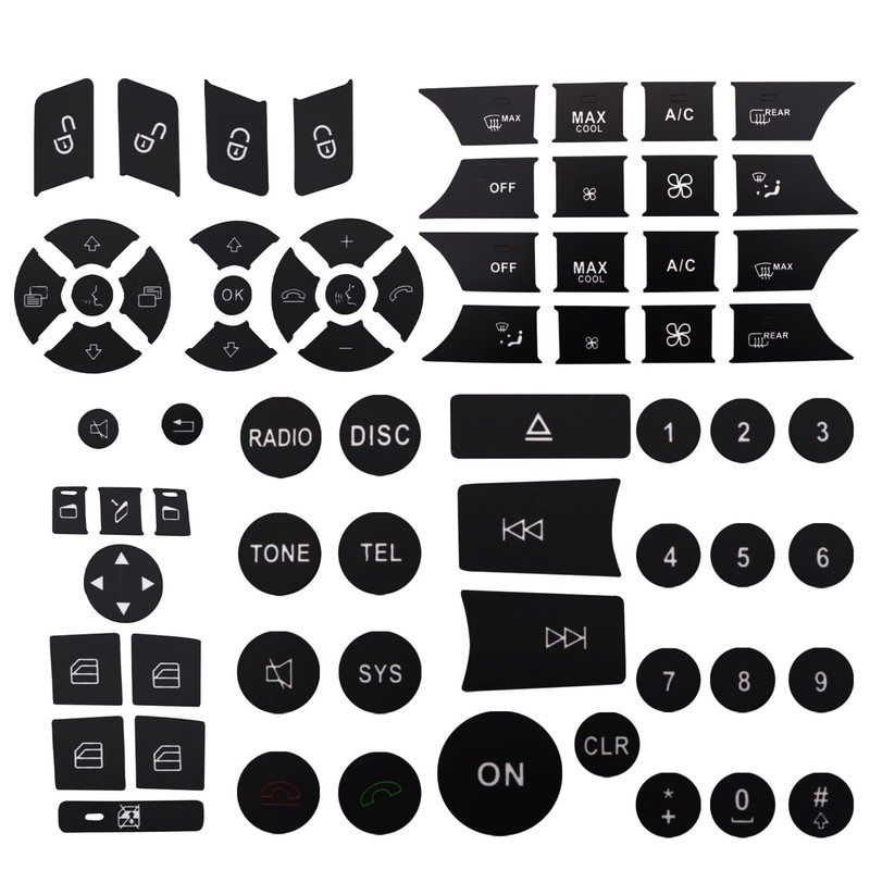Priprilod Door Steering AC Window Repair Button Kit Decal Stickers