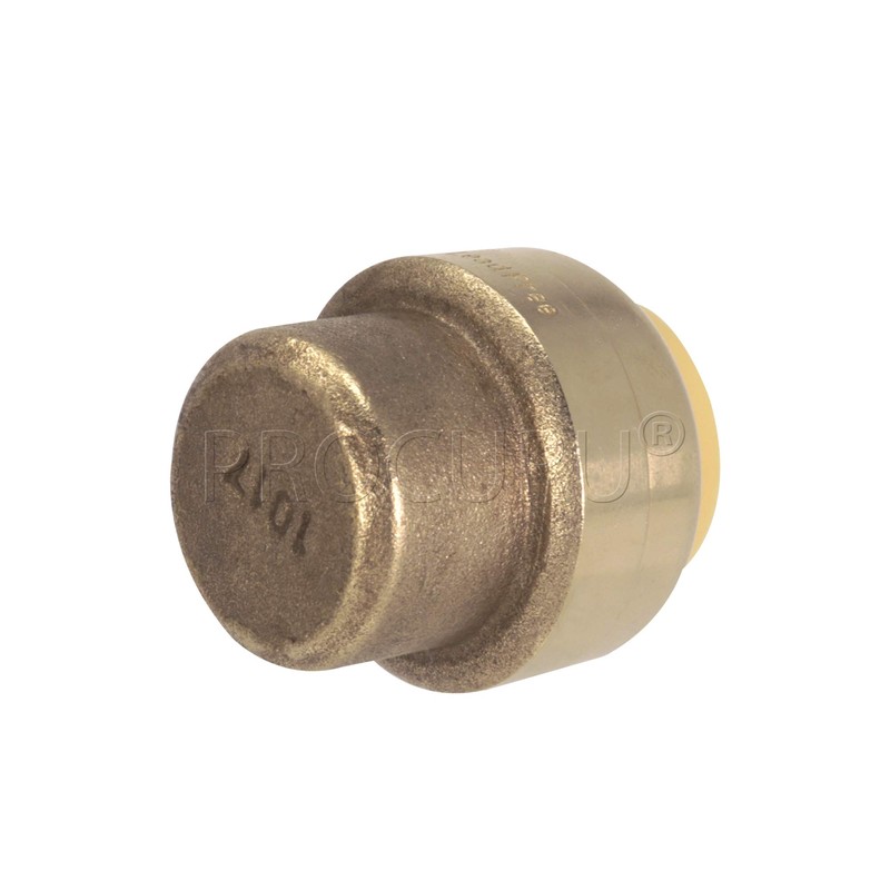 PROCURU 2 Inch PushFit End Cap, Push-to-Connect Brass Plumbing Fitting