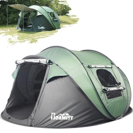 ROAMIST Tents for Camping, 4 Person Easy Pop Up Camping Tent, Waterproof Windproof Automatic Setup Lightweight Camping Tent with Extra Storage, Family Tents for Camping, Hiking & Traveling, Green