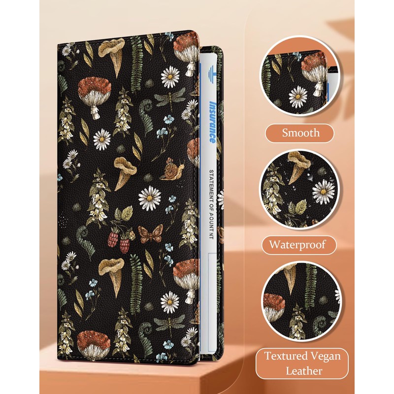 Slohif Car Registration and Insurance Card Holder with Magnetic Shut