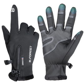 LEFAFA Winter Gloves for Men Women, Lightweight Winter Running Gloves, Touch Screen Water Resistant Windproof Cycling Gloves, Anti-Slip Warm Gloves for Cycling Biking Sporting Driving (Black, Medium)