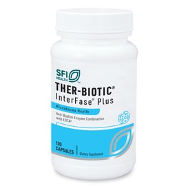Klaire Labs SFI Health Ther-Biotic Interfase Plus - Anti Biofilm Enzymes with EDTA to Support Gut Flora, Toxin Cleanse & Full Body Detox - Promote Biofilm Matrix Disruption (120 Capsules)