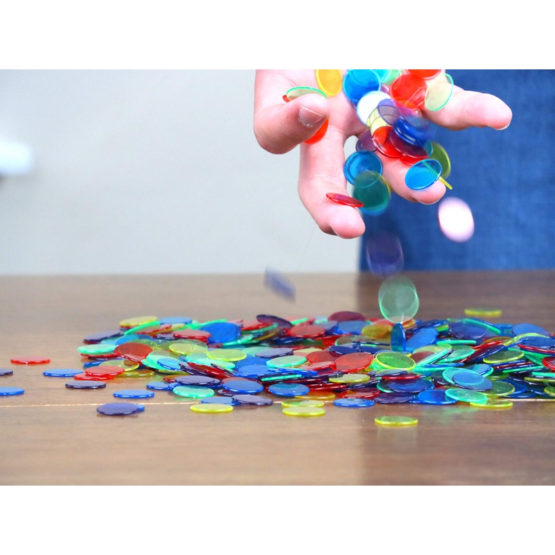 Regal Bingo Plastic Bingo Chips 1000 Pcs - Clear Transparent