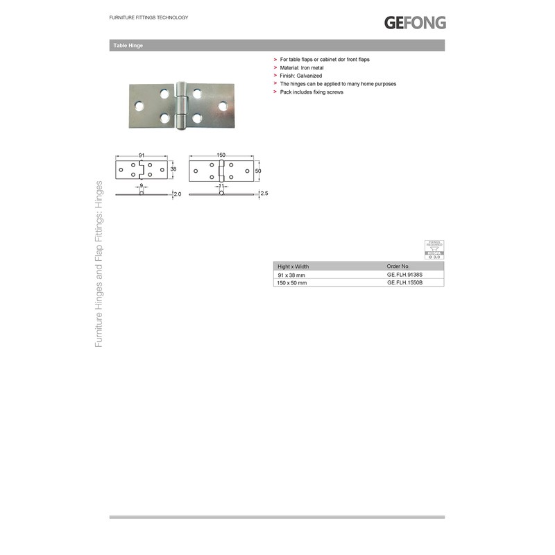 GEFONG Folding Table Flip Hinge 270 Degree for Table Flaps