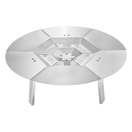 VEVOR Fire Pit Heat Deflector for Solo Stove Yukon, 25 inch Bonfire Heat Warden Round for Wood Burning Fire Pit, 304 Stainless Steel Heat Diffuser, Detachable Burner Cover Camping Accessories