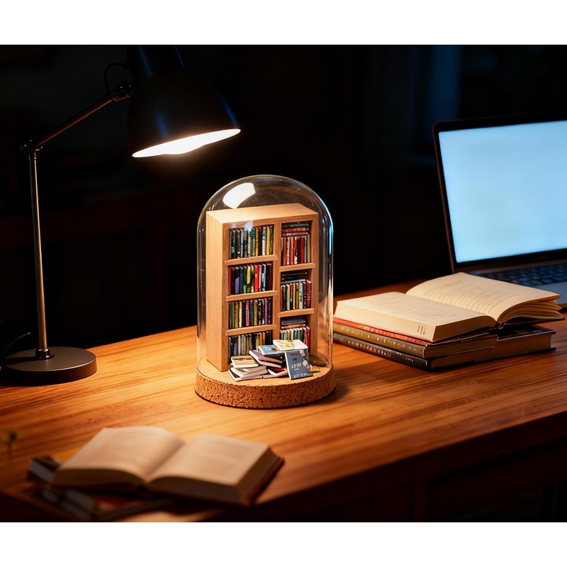 The Left Bridge Anxiety Bookshelf, Miniature Bookcase, Mini Bookshelves for