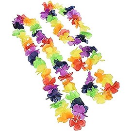 Unique Hawaiian Fabric Flower Lei Set, Full size, Multicolor