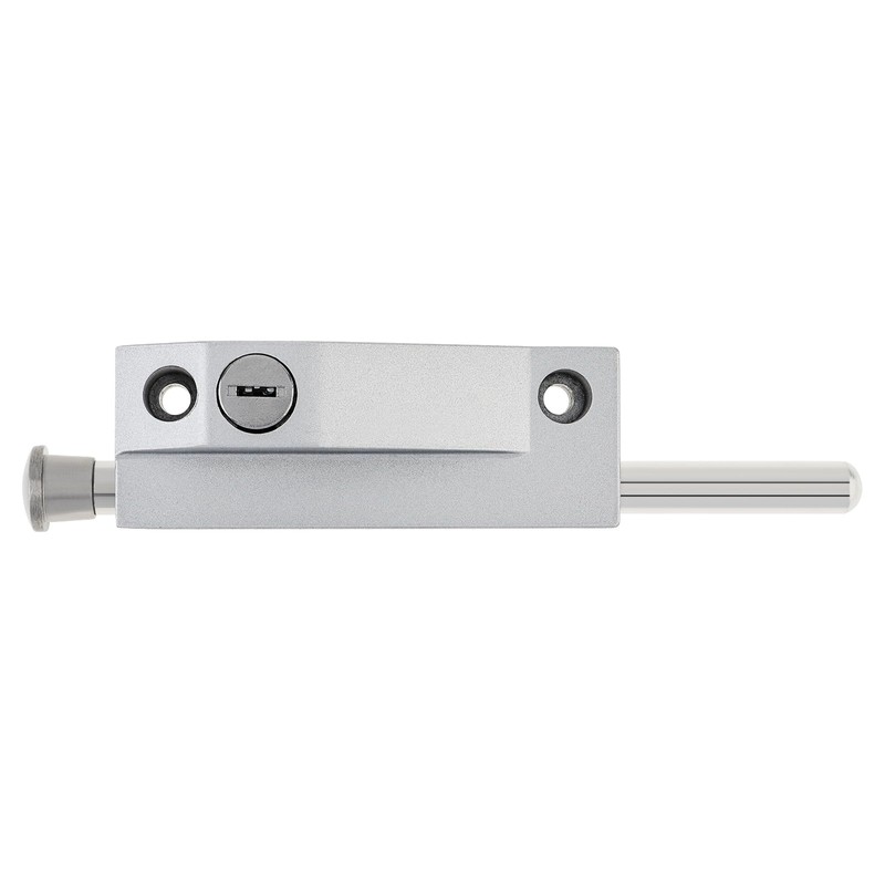 Sliding Patio Door Lock with 2 Keys,Keyed with Bolt Lock,Silver