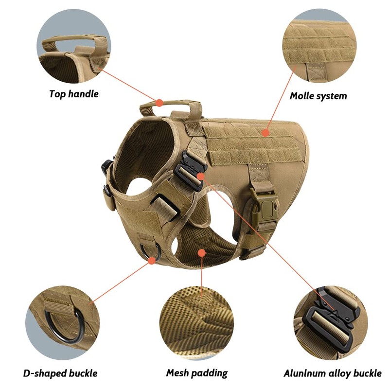 FEimaX Tactical Dog Harness for Military Patrol Working Dog No