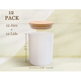 Aroparc 12 Pack 10oz Candle Jars with Lids, Bulk Candle Container Tumbler Jar for Candle Making Candle Tins Candle Making Supplies - Gloss White