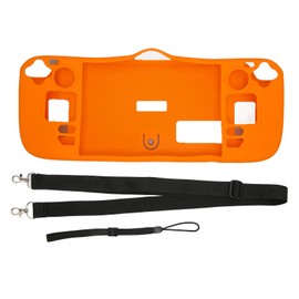 Game Protective Cover Silicone Scratch Slip Resistant Protective Case with Lanyard for Steam Deck Orange