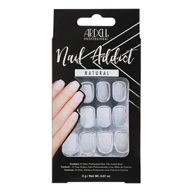 Ardell Nail Addict - Natural Style - Artificial Nails - Salon Quality Nail Tips for Home (Natural Squared)