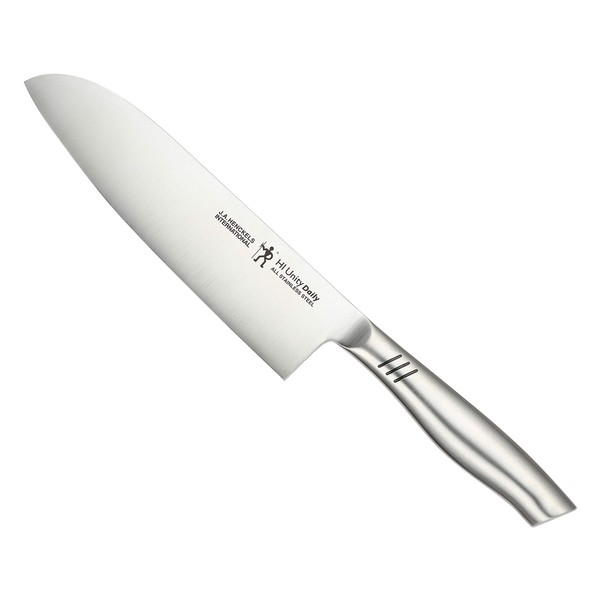 Henckels 19367-161 Unity Daily Santoku Knife, 6.3 in (160 mm), All Stainless Steel, Dishwasher Safe