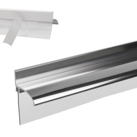 25” Framed Shower Door Drip Rail with Vinyl Sweep, Chrome Shower Door Bottom Water Deflector with Screws