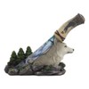 Ebros Gray Wolf In Forest Centerpiece With Hunting Knife Letter