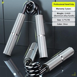 WANSPOORTS Silver Metal Grip Strength Trainer, Hand Grips Strengthener Kit (11Pack), No Slip Hand Extension Exerciser, Wrist Forearm Strengthener with Grip Tape for Strength Training, Exercise, Injury Recovery (7Pack(50+100+150+200+250+300+350LB))