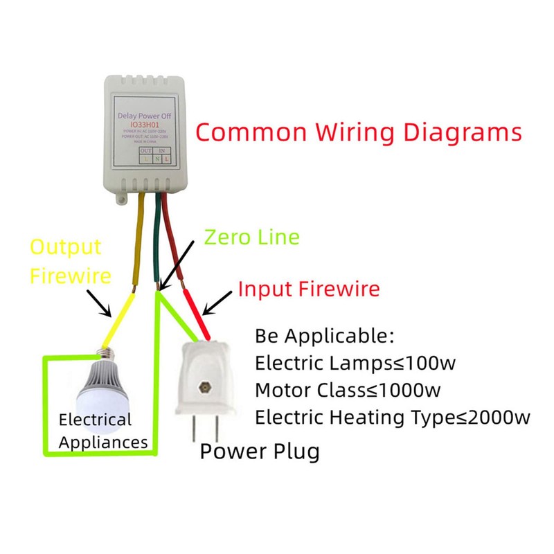 Fdit Delay Timer, Relay Switch Wide Application Various Modes 110V‑220V