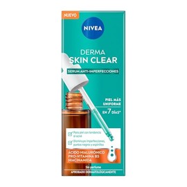 NIVEA Serum Anti-Imperfecciones Derma Skin Clear 30ml, Con Ácido Hialurónico, Pro-Vitamina B5 y Niacinamida, Suero Facial con efecto mate ideal para p
