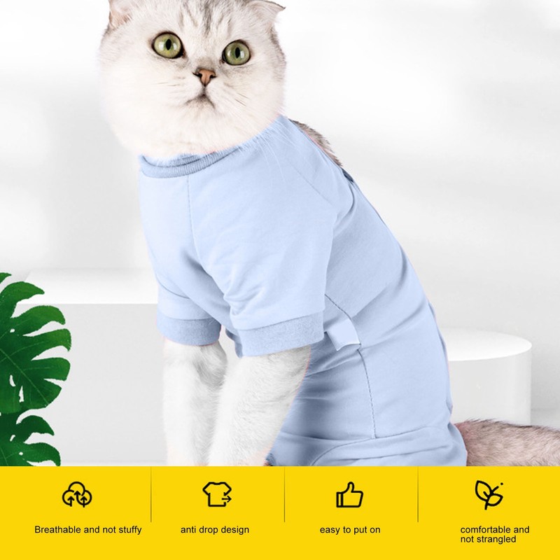 Cat Recovery Suit Prevent Licking Wounds Professional Pet Breathable Surgery