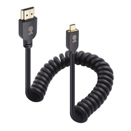 Cable Matters 48Gbps 8K Micro HDMI Cable en espiral 1-3 pies con soporte para 8K@60Hz, 4K@240Hz y HDR, cable Micro HDMI en espiral para computadoras portátiles, cámaras, DSLRs, videocámaras, pantallas