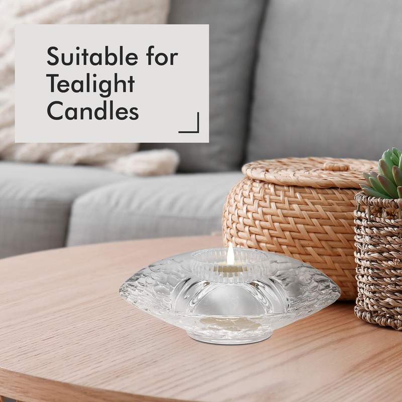 Orrefors Discus Votive, Tealight Candle Holder, Made from Crystal, Modern