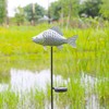 KAIXOXIN Solar Garden Lights Metal Fish Decorative Stake for Outdoor