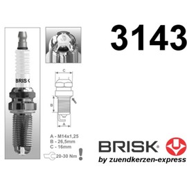 BRISK Premium Racing EOR15LGS 3143 Spark Plugs (Pack of 4)