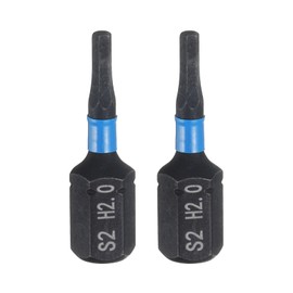 HARFINGTON 2pcs H2.0 Hex Screwdriver Bit 1/4" Hex Shank 25mm/1" Length Magnetic Hexagon Head Hex Bits S2 Steel Screw Driver Bit Industrial Grade Electric Drill Bits