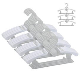 JSF Baby Hangers,20 Pack Baby Clothes Hangers for Closet Kids,Save Space Plastic Hangers Toddler Infant Nursery Child Small Children(Grey)