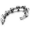 COOLSTEELANDBEYOND Men's Stainless Steel Skull Bracelet, Gothic Punk Biker Chain