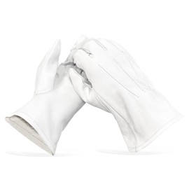 THE MASONIC COLLECTION - 100% Soft Leather Gloves - White - Hand Wash Only - A Useful Masonic Gift Accessory for Freemasons, White, XL