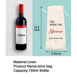 Socive Christmas Pregnancy Announcement, Grandparents Christmas Gift, Christmas Wine Bag, Christmas Baby Announcement, Aunt and Uncle Gift - Reusable Drawstring Wine Bag(5SW109)