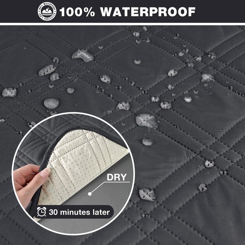 TAOCOCO 100% Waterproof Loveseat Recliner Cover, Non Slip Split Recliner