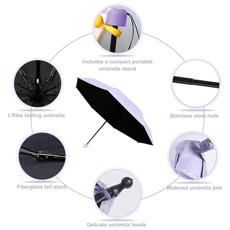 Hinapan 1 Piece Mini Travel Umbrella, Small Umbrella with Capsule