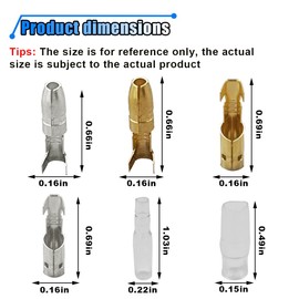 400PCS Bullet Connectors, 3.9mm Male & Female Crimp Terminal Connectors, Brass Bullet Connectors Kit with Insulating Sleeves, Wire Terminals Connector for Car, Truck, Motorcycle (400PCS)