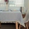 meioro Tablecloths Striped Tassel Table Cloth Rectangular Tablecloth Cotton Linen