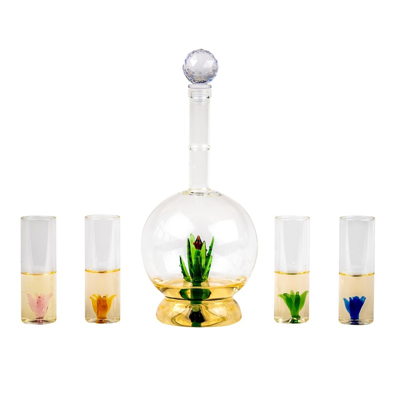 Tequila Aloe Decanter Set with Agave Plant - 750mL Bottle,
