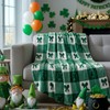 Tingjoo St. Patrick's Day Blanket Clover Bow Fuzzy Blanket Spring