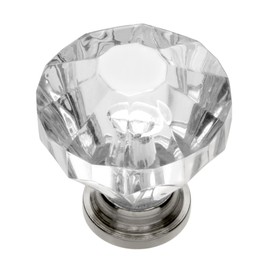 Hickory Hardware HH74689-CA14 Crystal Palace Collection Knob, 1-1/4 Inch, Crysacrylic Bright Nickel