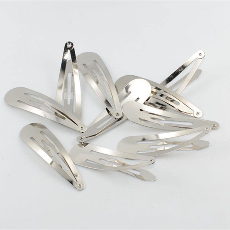 perfeclan 10/50er Silber Metall Haarclips mit Wassertropfenform, silber, 9cm 10pcs