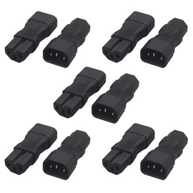 Strhowill (10Packs C14 to C15 Power Adapter,IEC 3Pole Male to Female Straight AC Converter