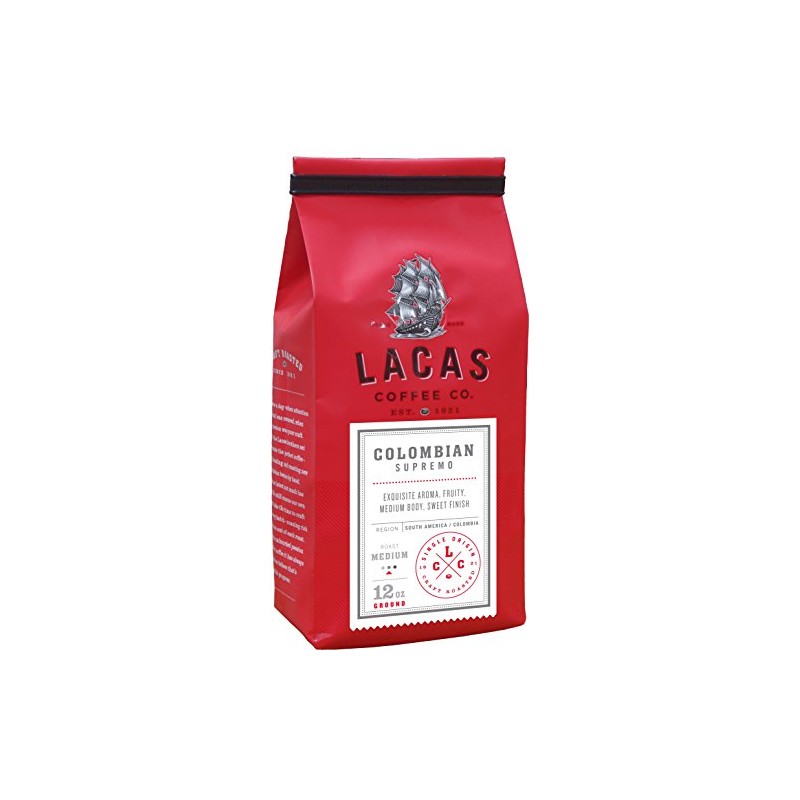 Lacas Coffee Company Colombian Supremo Medium Fine 12 oz.
