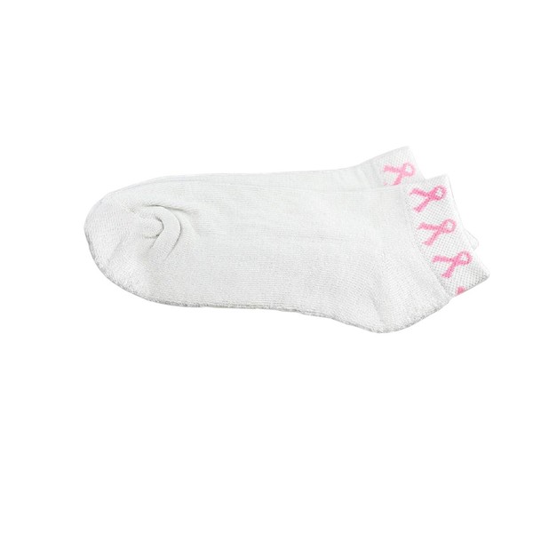 Pink Ribbon Ankle Socks for Breast Cancer Awareness Fundraising Walks, Events, Cheerleading/Sports Teams and more! (25 Pairs)