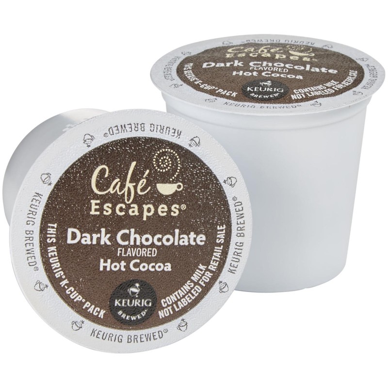 Cafe Escapes Dark Chocolate Hot Cocoa Keurig K-Cups, 16 Count