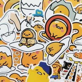 120 Gudetama Stickers Set, Cute Cartoon Gudetama Stickers Cute Waterproof Sticker Set Stickers Cute Waterproof Stickers Suitcase Guitar (16s)