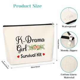 Korean Drama Gift K-Drama Cosmetic Bag Birthday Gifts for K-Drama Lovers K-Drama Zipper Pouch Bag for Women K-Drama Lover Makeup Bag Christmas Valentine’s Day Presents for Friend