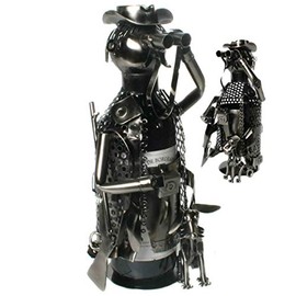 Udo Schmidt Weinflaschenhalter Jäger Flaschenhalter Metall Geschenk Wein Deko Metallflaschenhalter top