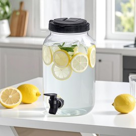 Amazing Abby - Beverly - 2-Pack Plastic Beverage Dispenser with Spigot (1 Gallon, 4 Quart), Drink Dispenser for Fridge and Party, BPA-Free, Shatter-Proof, Great for Lemonade, Iced Tea, Punch, and More