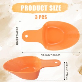 PEUTIER 3pcs Pet Food Scoop, Dog Food Scoop 1 Cup Pet Food Measuring Scoop Scale Accurate Measurement 1/2 Cup 1/4 Cup Dishwasher Safe Dog Food Feeding Scoop for Rabbit Bird Dog Cat (Orange)