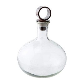 Mud Pie Textured Glass Decanter, 12" x 10" dia, Clear